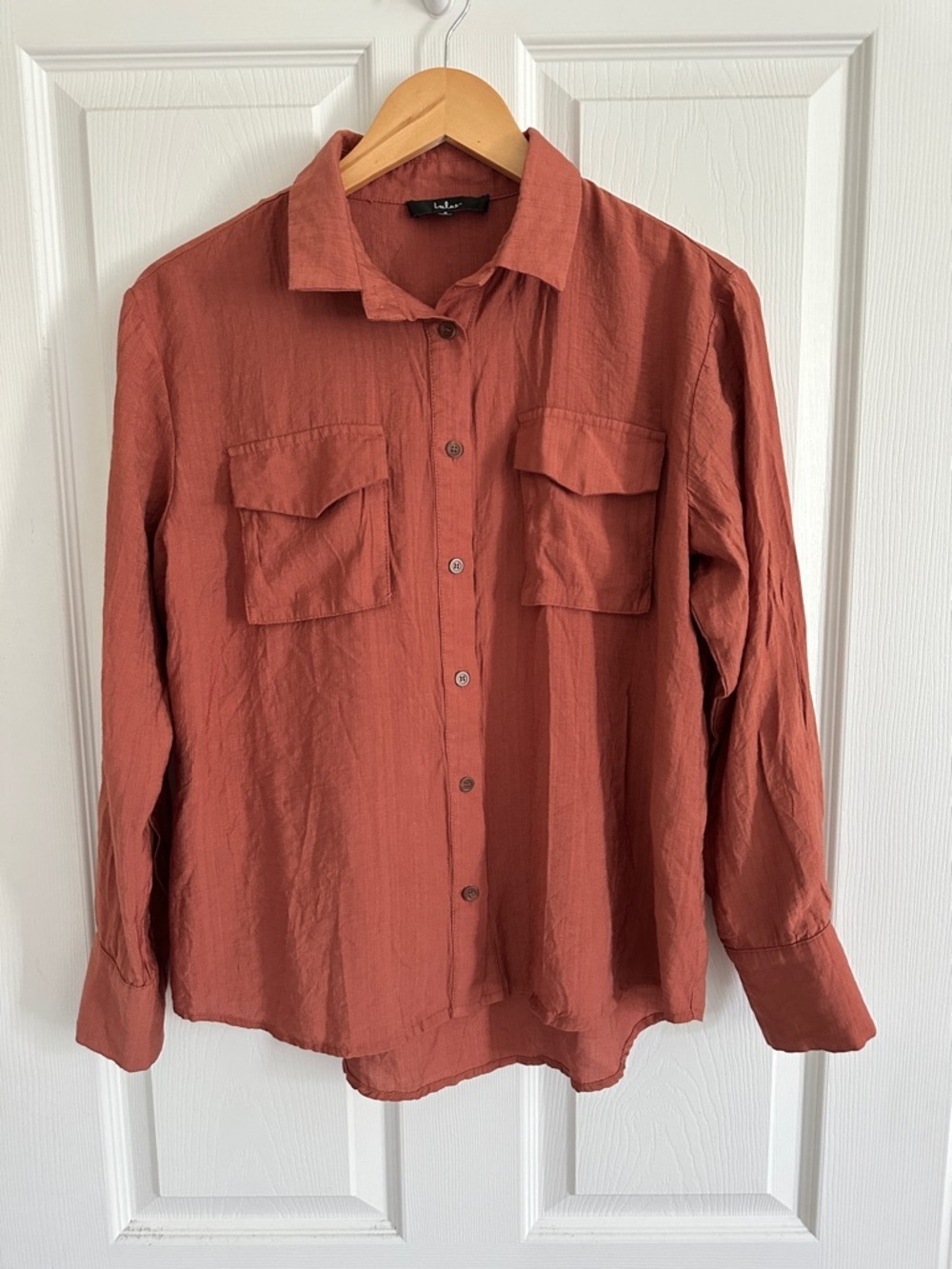 Lulu’s Rust Button-Up Shirt - Picture 1 of 6